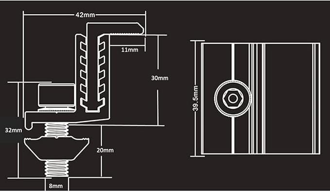Solar Panel Assembly Mounting Z Bracket Kits 4 Units Adjustable