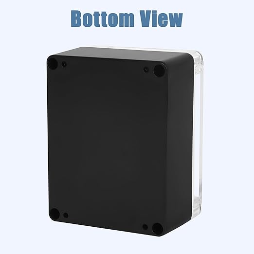 LeMotech Project Box ABS Plastic IP65 Waterproof Dustproof Electrical Junction Box with Clear Cover Outdoor Enclosure for Electronics, Black 4.5"x 3.5"x 2.1"(115x90x55mm)(Pack of 1)