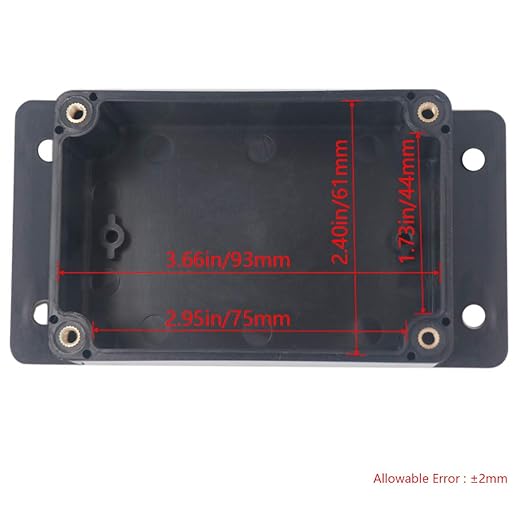 2Packs Junction Box IP65 Waterproof ABS Plastic Electrical Project Case Power Junction Boxes, Project Box with Fixed Ear Black 3.94x2.68x1.97 inch(100x 68 x50 mm)