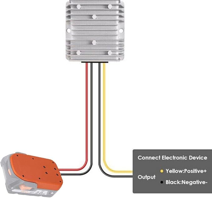 DC 18V to DC 12V Step Down Converter for Ridgid 18V Battery Adapter for Power Wheel Converter with Upgraded Low Voltage Protection for Golf Rc Car Truck Light (20A 240W)