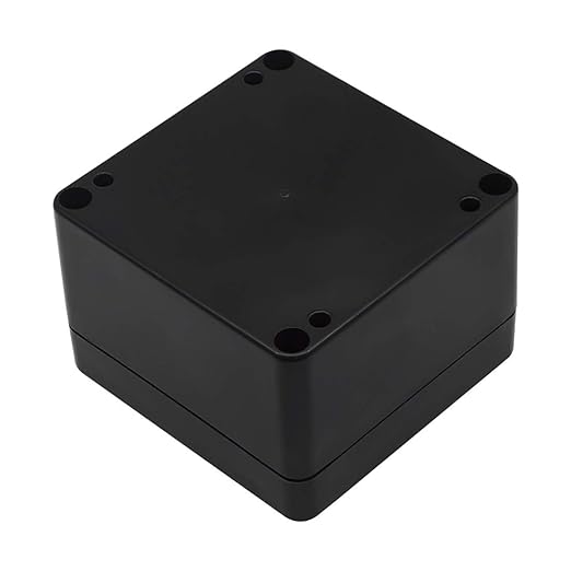 LeMotech ABS Plastic Electrical Project Case Power Junction Box, Project Box Black 3.27"x3.19"x2.2"(83 x 81 x 56mm)(Pack of 2)