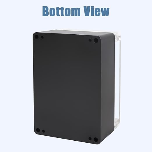 LeMotech Electrical Box Clear Cover Project Box IP65 Waterproof Junction Box ABS Plastic Case Universal Enclosure for Electronics, Black 6.2"x 4.2"x 3.5"(160x110x90mm)(Pack of 1)