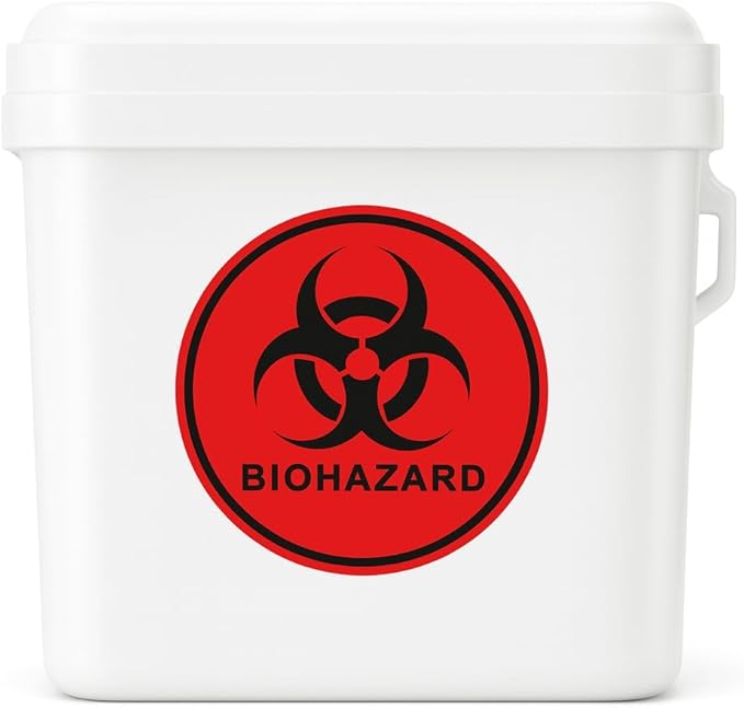 Biohazard ISO Safety Label Stickers – 4"x4" Vinyl Decals (Pack of 5), Weatherproof for Windows, Cars, Containers, Indoor/Outdoor Use