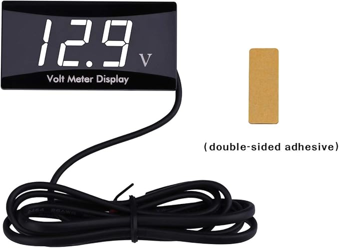 DC 12V Car Digital Voltmeter Gauge - AIMILAR LED Display Voltage Volt Meter for Car Motorcycle (White)