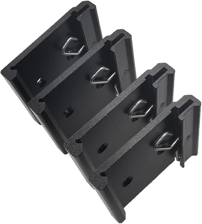 1.08" Width DIN Rail Mounting Clip, Universal Aluminum Alloy Bracket, Snap-in Fixed Clamp for 35mm Slotted DIN Rail, 4-Pack