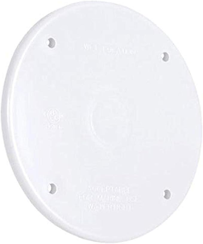 BELL PBC300WH Round Weatherproof Cover, Plastic, Blank, White, 4 in.