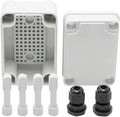 MAKERELE Outside Electrical Box Waterproof Grey 3.74”2.56”2.17” (956555mm) IP67 Small Project ABS Plastic Case with 2 NPT 1/4” Glands