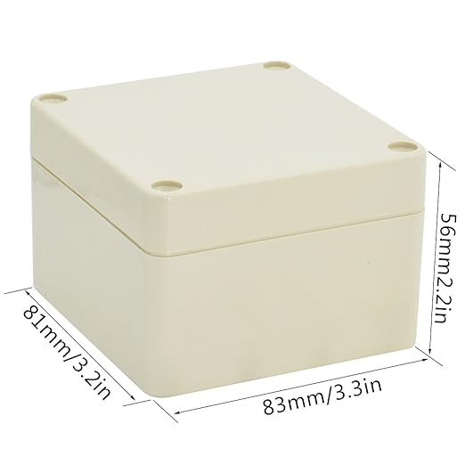 LeMotech Waterproof Dustproof IP65 ABS Plastic Junction Box Universal Electric Project Enclosure Pale Gray 3.3 x 3.2 x 2.2 inch (83 x 81 x 56 mm)