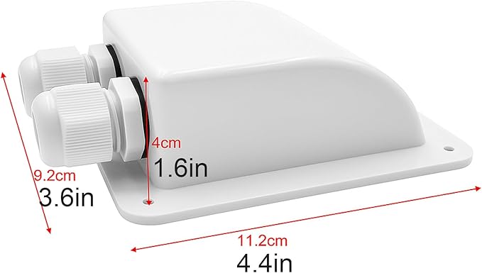 White Waterproof Solar Cable Entry Gland, Double Cable Entry Gland for All Cable Types 6mm² to 12mm² for Solar Panels on RV Camper Van Travel Trailer Boat Cabin (Pack of 2)