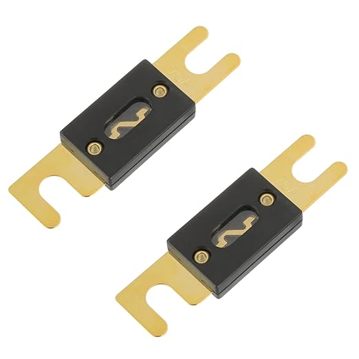 BOJACK 0/2/4 Gauge ANL Fuse Holder and 70 Amp ANL Fuses for 0 2 4 8 Gauge AWG Block, Automotive Fuse Holder 70A (Pack of 2)