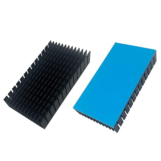 2PCS Aluminum Heat Sink with Thermal Conductive Adhesive Tape, 80×40×11mm Heatsink Cooler for Cooling VRM GPU Stepper Driver 3D Printer Stepper Motor