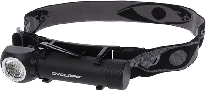 CYCLOPS Hades Headlamp | Tactical Durable Lightweight Aluminum Compact Adjustable Headband Weather Resistant IPX4 Rechargeable Removable 5 Modes Bright LED 1000 Lumen Headlight