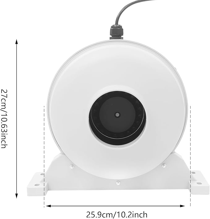 DNYSYSJ 4" Inline Exhaust Fan 260 Cfm Inline Exhaust Fan Ventilation Kitchen Exhaust Fans Blower Fan Ductless Bathroom Exhaust Fan Ventilation
