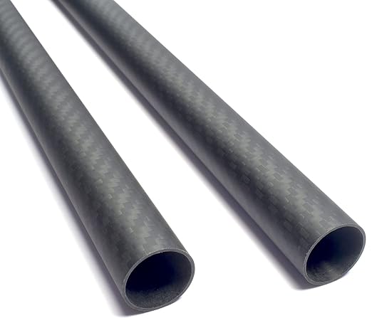 2pcs Carbon Fiber Tube 22x20x500MM 3K Roll Wrapped Twill Matte Finish