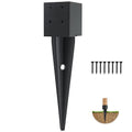 1 Pcs 4x4 Fence Post Anchor Ground Spike 16"(Inner Size 3.6"x3.6") Black Powder Coated–Mailbox Post Anchors, for Deck,Fence,Railing,Mailbox..