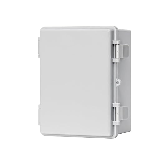 Waterproof Electrical Box Heavy Duty ABS Waterproof Junction Box, IP66 Dustproof Electrical Enclosure, Universal DIY Project Case for Outdoor Indoor Use Wall Brackets (8"x6.1"x3.9")