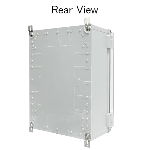 Junction Box IP65 Waterproof ABS Plastic Enclosure Hinged PC Clear Cover Electrical Project Box with Mounting Plate, Wall Brackets, Cable Glands 15.7" x 11.8" x 7.1"