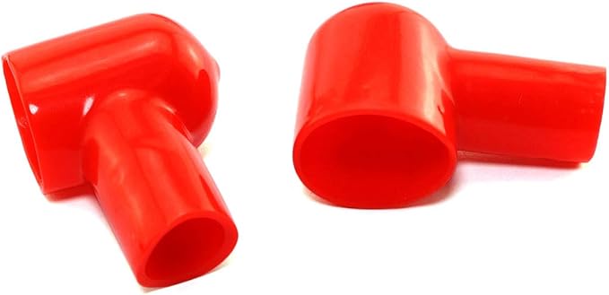 HJ Garden 12pcs Battery Terminal Boots Covers Insulating Protector Cable Lug Caps Insulating Covers Replacement Tools Red/Black 20x12mm