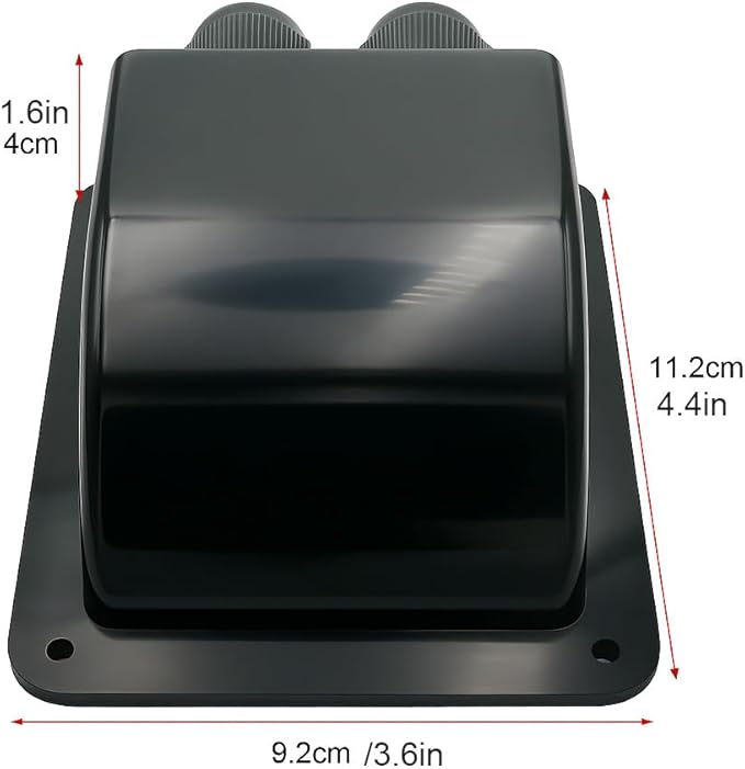Black Waterproof Solar Cable Entry Gland, Double Cable Entry Gland for All Cable Types 6mm² to 12mm² for Solar Panels on RV Camper Van Travel Trailer Boat Cabin (Pack of 2)