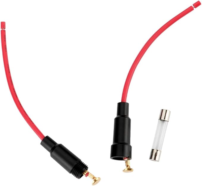 5 x 20mm Inline Fuse Holder, 32V 20A Fast-Blow Screw Type, with 16 AWG Wire (Pack of 15)