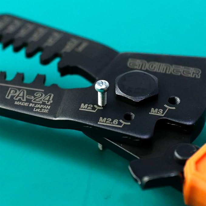 ENGINEER PA-24 Micro Connector Crimping Pliers Tool 160mm (Made in Japan) for JST XH, PH, EH & NH series, Molex Micro-Fit, KK series (AWG #32-#18)