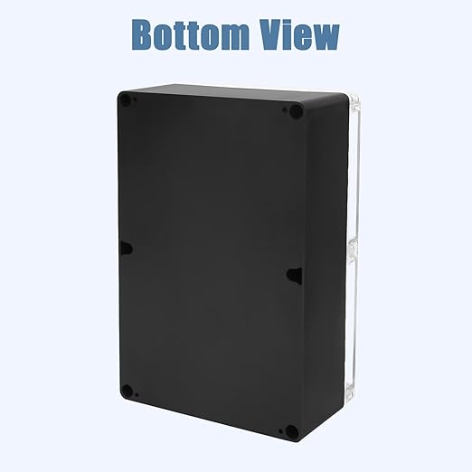 LeMotech Electrical Box Clear Cover Project Box IP65 Waterproof Junction Box ABS Plastic Case Universal Enclosure for Electronics, Black 10.3"x 7.1"x 3.7"(263x182x95mm)(Pack of 1)