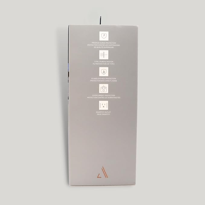 Austere III Series, Wall Power 4 Outlet Surge Protector, 2500 Joules, EMI/RFI Filtering, Flameless MOV, Overcurrent Protection, SmartFit Outlets, 4 Year Component Guarantee