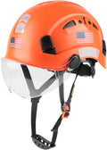 GREEN DEVIL Safety Helmet Hard Hat with Visor Chinstrap Adjustable Lightweight Vented ABS Work Helmet for Men and Women 6-Point Suspension ANSI Z89.1 Approved Ideal for Industrial & Construction