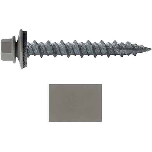 Metal ROOFING SCREWS: (250)10 x 1-1/2" Clay Hex Head Sheet Metal Roof Screw. Self starting metal to wood siding screws. EPDM washer. Colored head