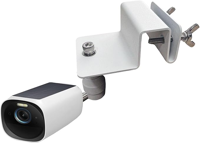 WiTi Stainless Steel Universal Solar Panel Gutter Mount for Eufy, Arlo, Wyze, Reolink Solar Panels and More (White)