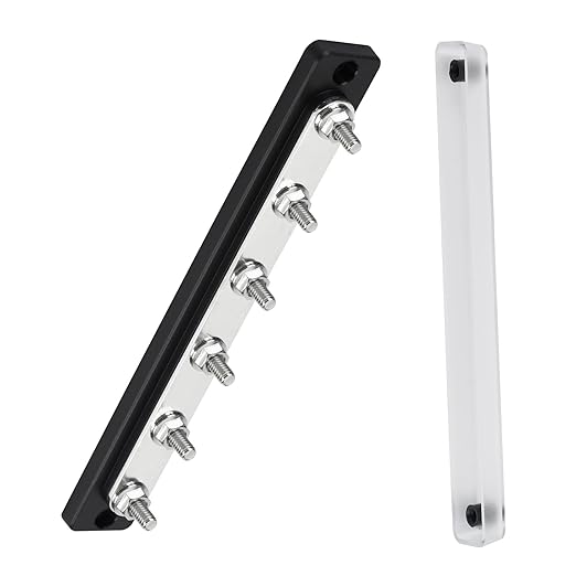 Common Busbar Power Distribution Block Battery Terminal Block for Car & Marine Applications 1/4" M6 150A with Dustproof Cover CBB (6 Poles)