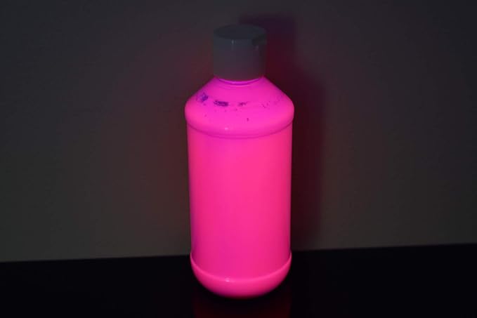 DirectGlow 8oz UV Blacklight Reactive Fluorescent Acrylic Paints (Pink)