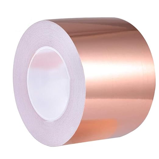 Copper Foil Tape (4 inch X 33 FT) with Double-Sided Conductive Adhesive for Guitar & EMI Shielding,Stained Glass Making,Electrical Repairs,Paper Circuits,Soldering,Grounding,DIY Copper Tape