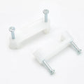 Biaungdo 100 Pcs Cable Wire Clips with Two Steel Nails, 14mm White Cable Clips Nail Management Nail-in Clamps Wall Wire Cable Fasteners for Ethernet Cord, Cable(7mmx2)