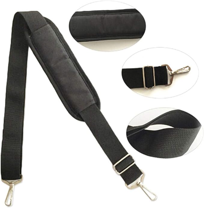 Sevenfly Universal Shoulder Strap Replacement Luggage Bag Strap Detachable Soft Padded Adjustable Belt With Metal Swivel Hooks（black