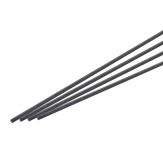 MECCANIXITY Carbon Fiber Rod, 5mm x 300mm Carbon Rod Bar for RC Plane DIY Craft Kite Wing Tube Quadcopter Arm Repair Pack of 4