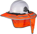 Klein Tools 03010 Full Brim Sombrero Outdoor Sun Hat for Men with Neck Flap, Hard Hat Accessory, 50-Plus UPF Protection, 1200d Hi-Visibility Fabric, Universal Clips