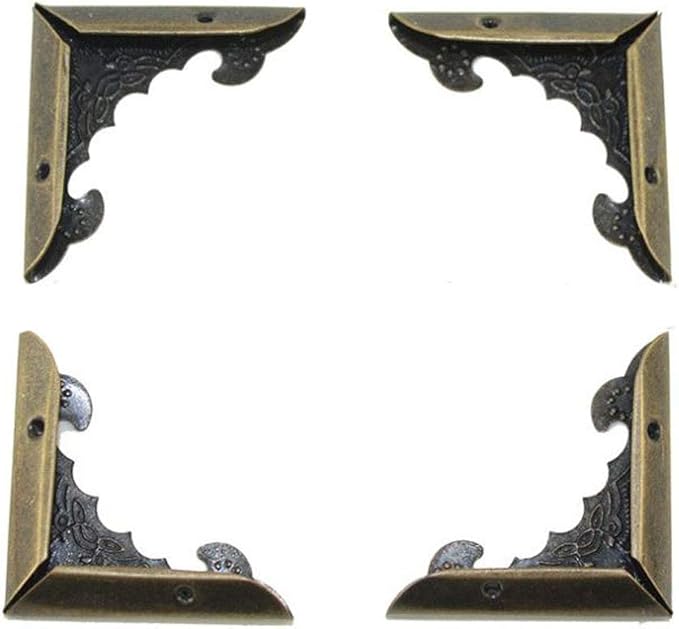 30Pcs Metal Corner Protector, 40mm Corner Protectors, Cabinet Corner Protectors, Decorative Vintage Album Corner Protector, Corner Edge Cover for Book Menu Furniture Table Edge