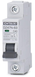 AC Miniature Circuit Breaker, 40 Amp 120V/240V 1 Pole DIN Rail Mount Circuit Breaker, Thermal Magnetic Trip, Solar AC Disconnect Switch MCB C40