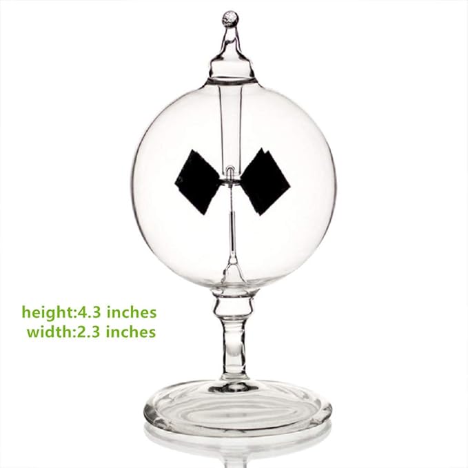 Solar Crookes Radiometer Glass Windmill Handmade for Party Home Decoration Gift Transparent S