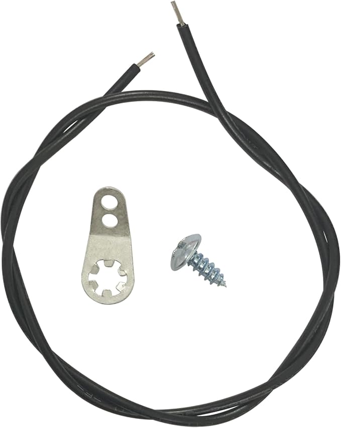 001-2869-000, 1 Set Guitar Cavity Shielding Ground Lug with Screw and Ground Wire, Compatible with F Style Guitars, Solder Lug Kit