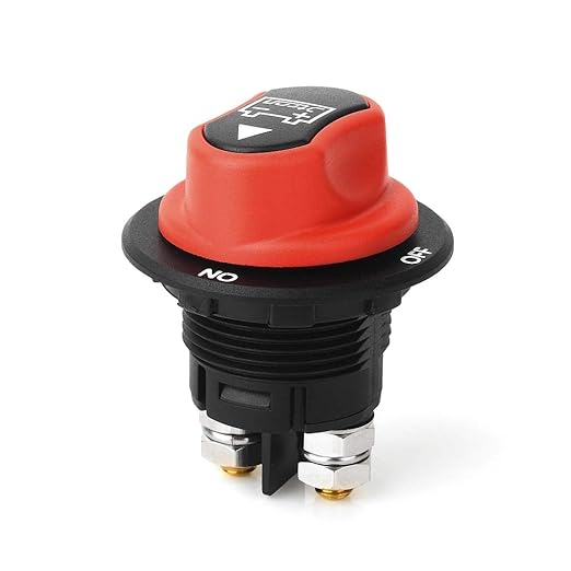 Jtron Battery Disconnect Switch Max.32V DC 100A Cont 150A INT Battery Switches for Boatsh for Car Off-Road Vehicle Truck Boat RV Marine(ON-OFF/100A)