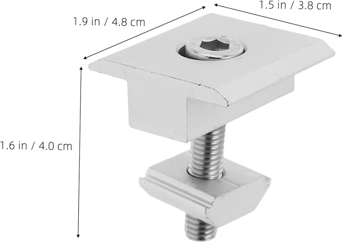 4pcs Solar Panel Bracket Mounting Brackets Nuts and Bolts for Bendable Aluminum Profile No Drill Solar Photovoltaic Mounts Kit