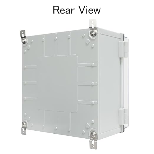 Junction Box IP65 Waterproof ABS Plastic Enclosure Hinged PC Clear Cover Electrical Project Box with Mounting Plate, Wall Brackets, Cable Glands 11.8" x 11.8" x 7.1"
