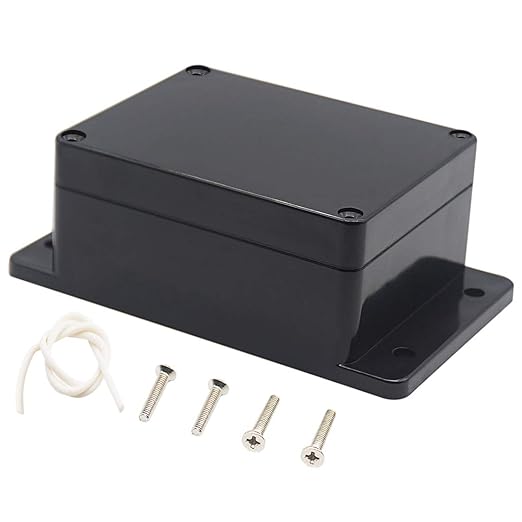 Zulkit Junction Box ABS Plastic Dustproof Waterproof IP65 Universal Electrical Boxes Project Enclosure with Fixed Ear Black 4.5 x 3.5 x 2.2 Inch (115 x 90 x 55mm)(Pack of 2)