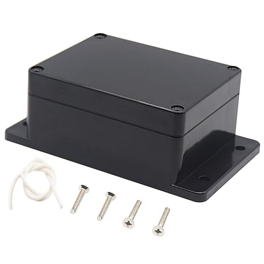 Zulkit Junction Box ABS Plastic Dustproof Waterproof IP65 Universal Electrical Boxes Project Enclosure with Fixed Ear Black 4.5 x 3.5 x 2.2 Inch (115 x 90 x 55mm)(Pack of 1)