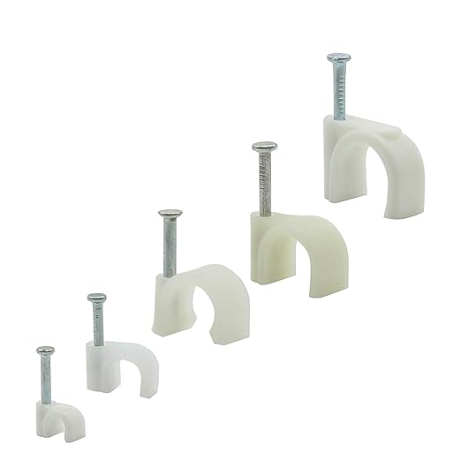 200PCS Round Cable Wire Clips Cable Management Cord Tie (5 Assorted Sizes)