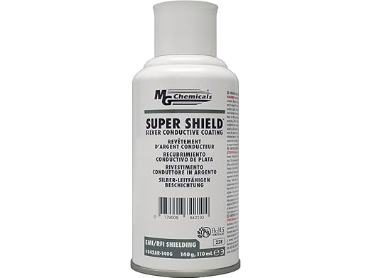 MG Chemicals 842AR-140G Super Shield™ Silver Conductive Coating, 5 oz, Aerosol Can