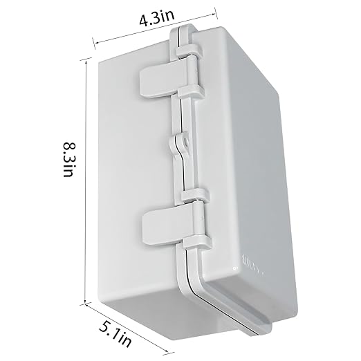 Outdoor Electrical Box Universal ABS Waterproof Junction Box, IP66 Dustproof Outdoor Electrical Box, Durable DIY Enclosure for Wiring Connection and Protection (8.2"x5.1"x4.3")