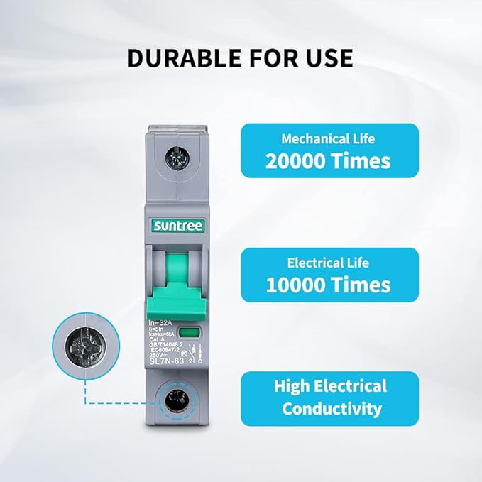 Renogy Suntree 32 Amp Single-Pole DC Circuit Breaker for Off-Grid Solar System, PV Combiner Box, Breaker Box